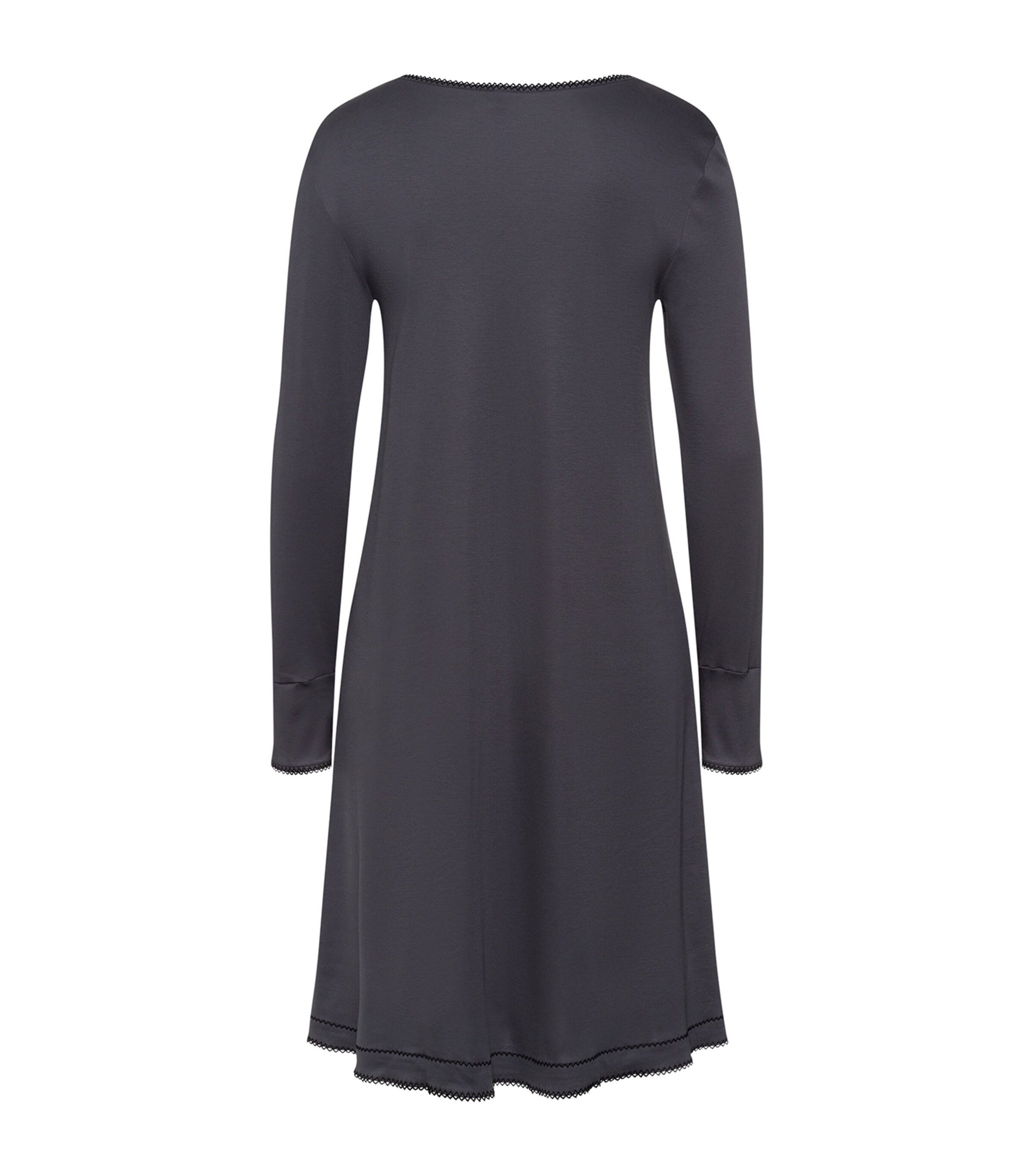 Cotton Long-Sleeve Una Nightdress BLACK PEARL