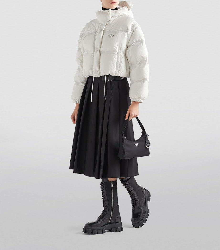 Prada White Crop Re-Nylon Puffer Jacket