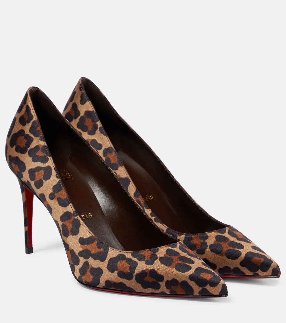Christian Louboutin - Kate 85 leopard-print satin pumps