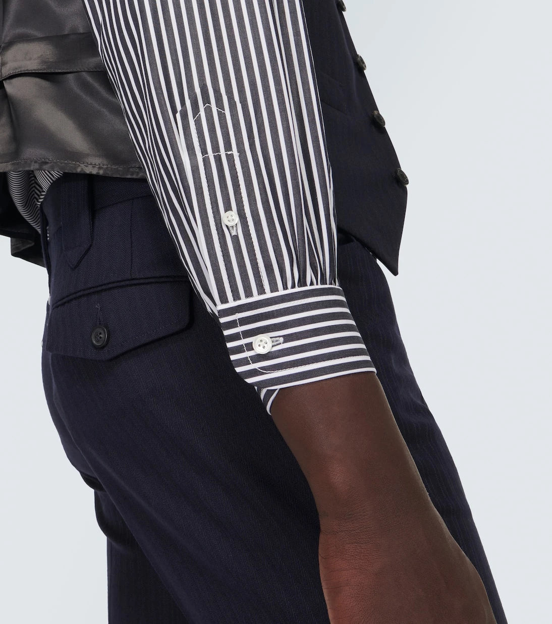 Maison Margiela - Striped cotton-blend shirt