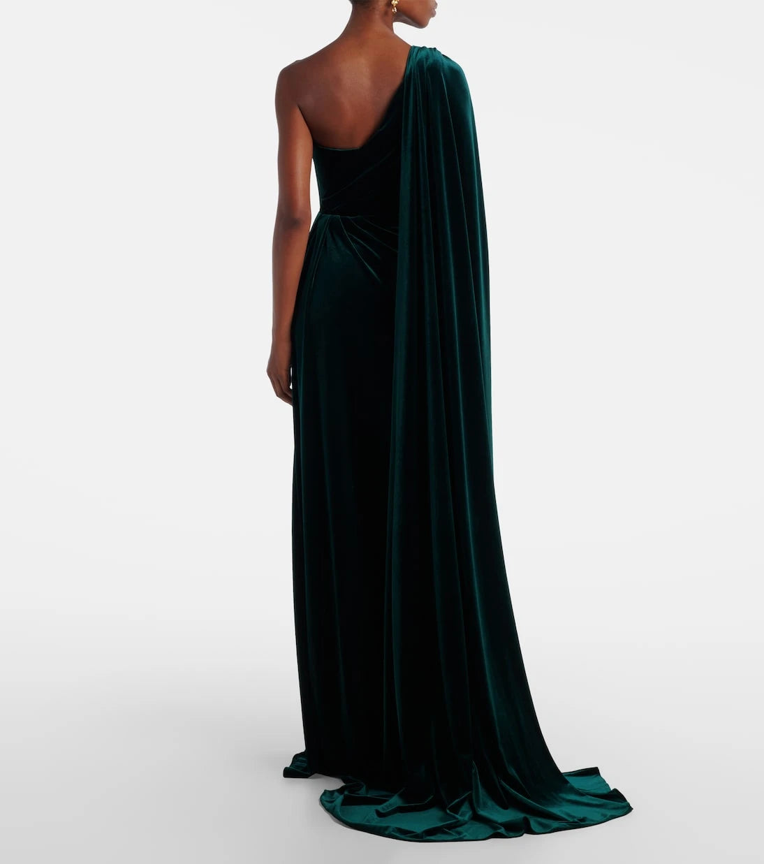 Monique Lhuillier - One-shoulder velvet gown
