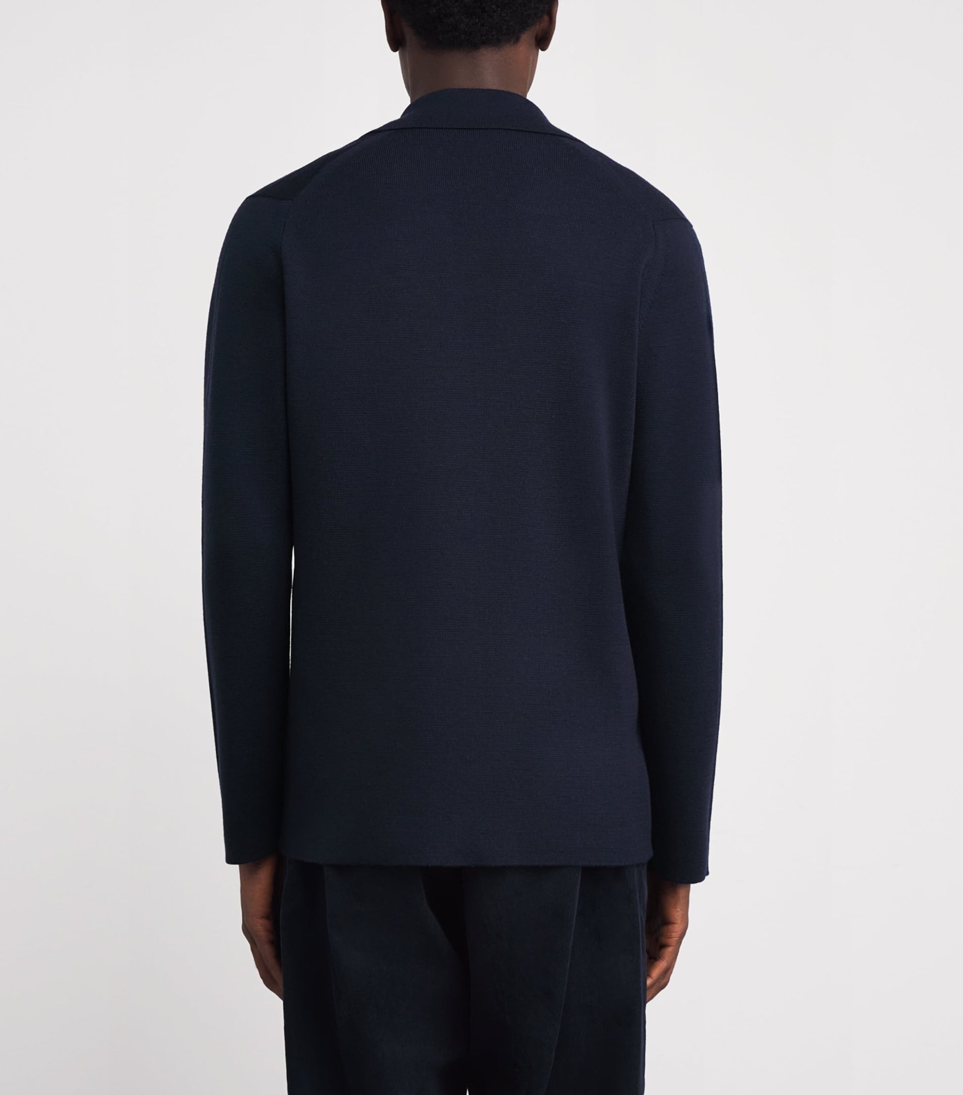 John Smedley Navy Merino Wool Autry Jacket