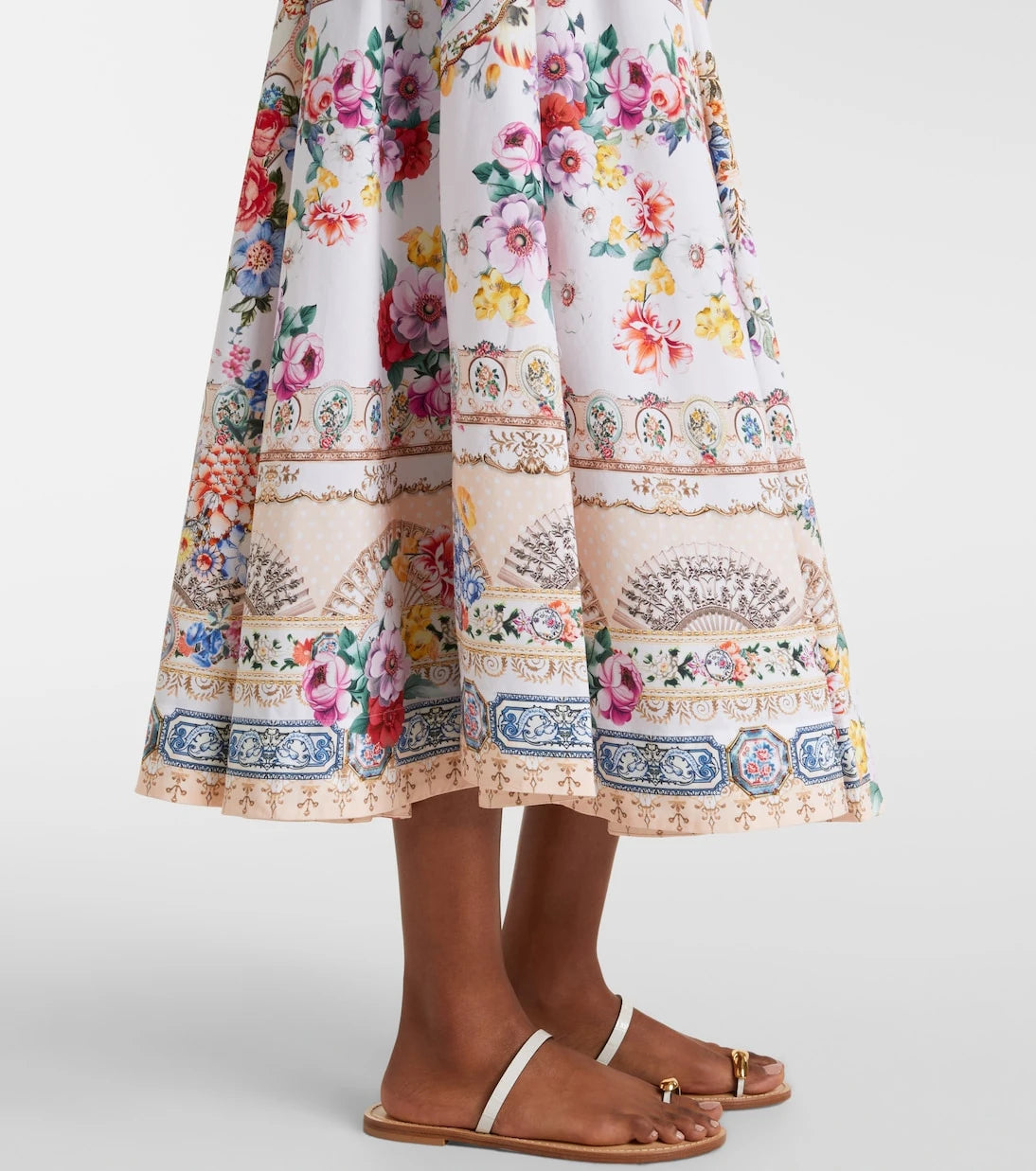 Camilla - Floral cotton-blend midi dress