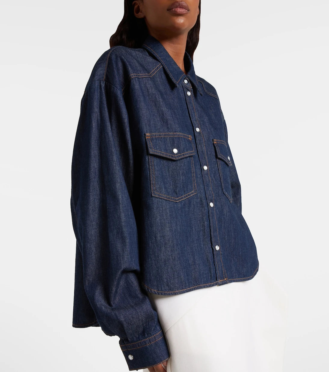 Khaite - Grenon asymmetric denim shirt