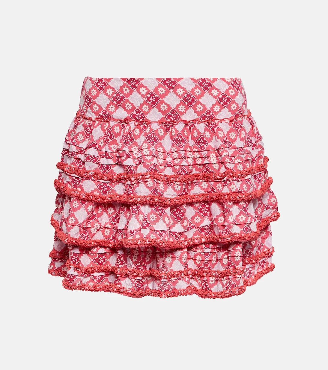 Poupette St Barth - Bibi printed tiered miniskirt