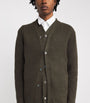 Green Wool Double-Layered Cardigan