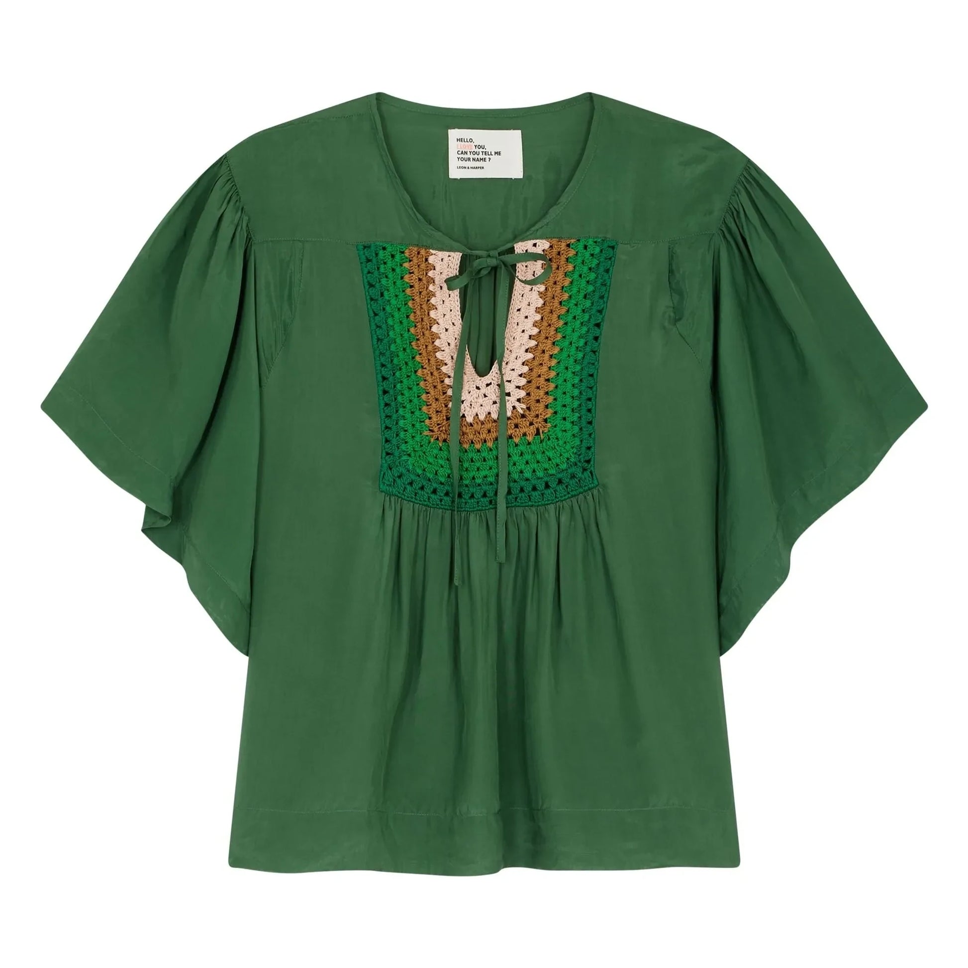 Leon & Harper - Cocto crochet blouse | Green