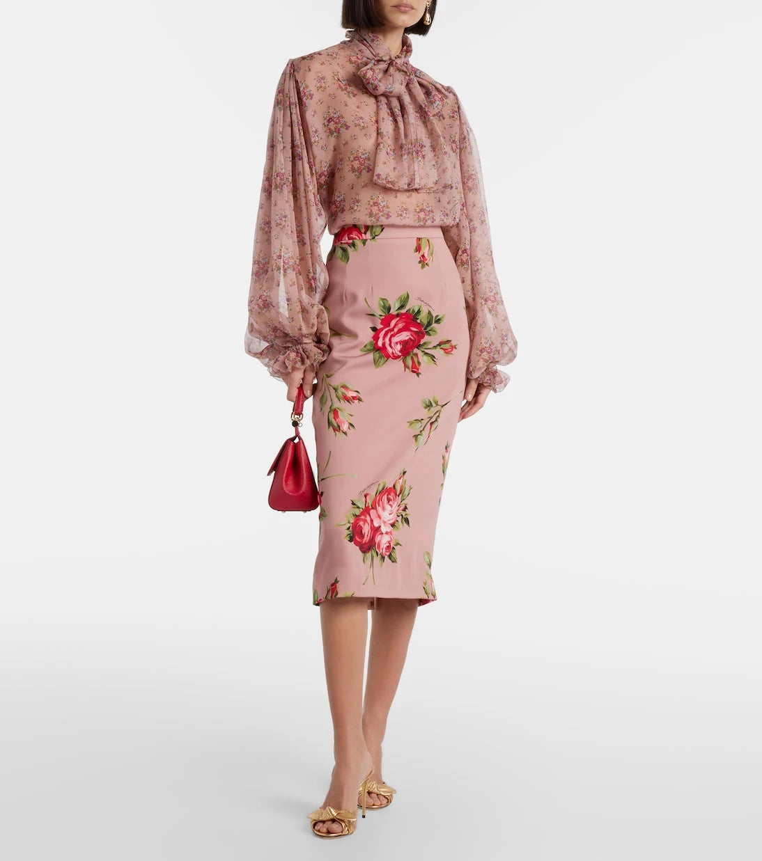 Dolce&Gabbana - Floral silk-blend midi skirt