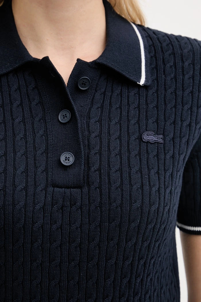 Lacoste kadın pamuklu polo yaka triko