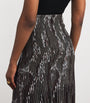 Metallic Pleated Maxi Skirt