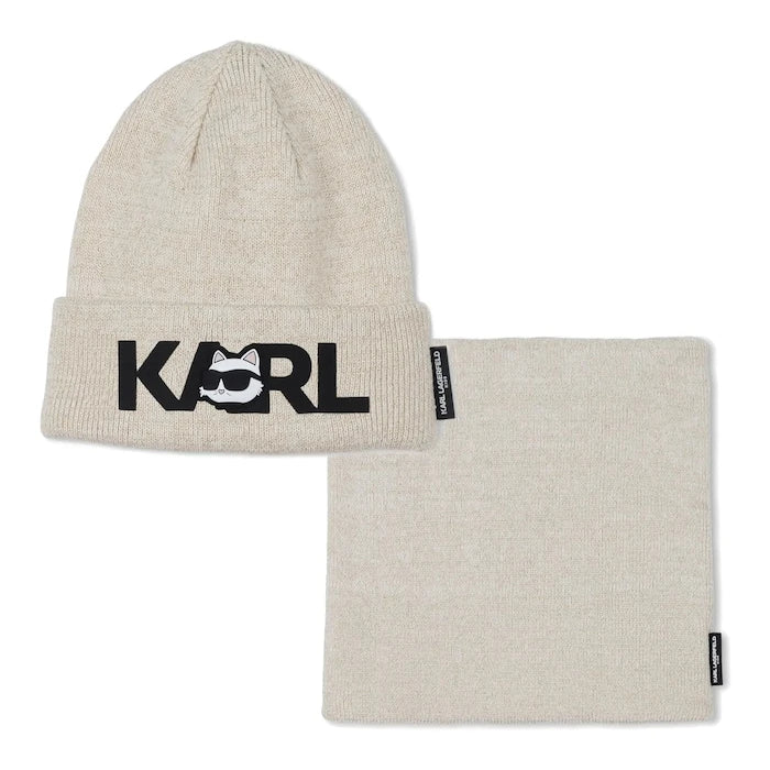 Детска памучна шапка и шал Karl Lagerfeld