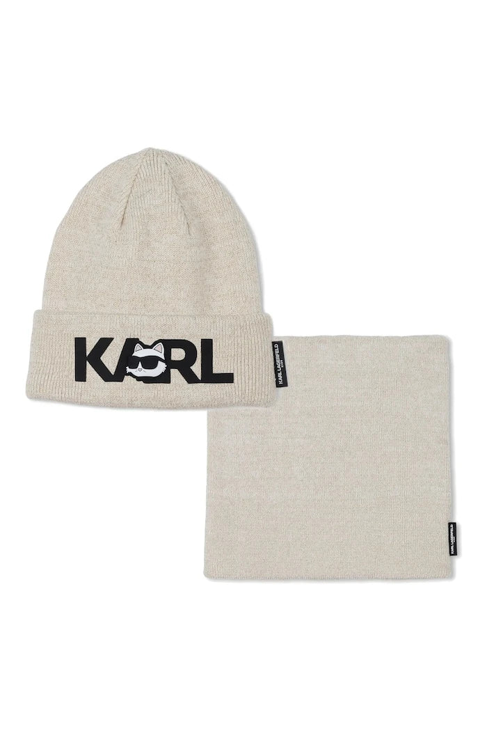 Детска памучна шапка и шал Karl Lagerfeld