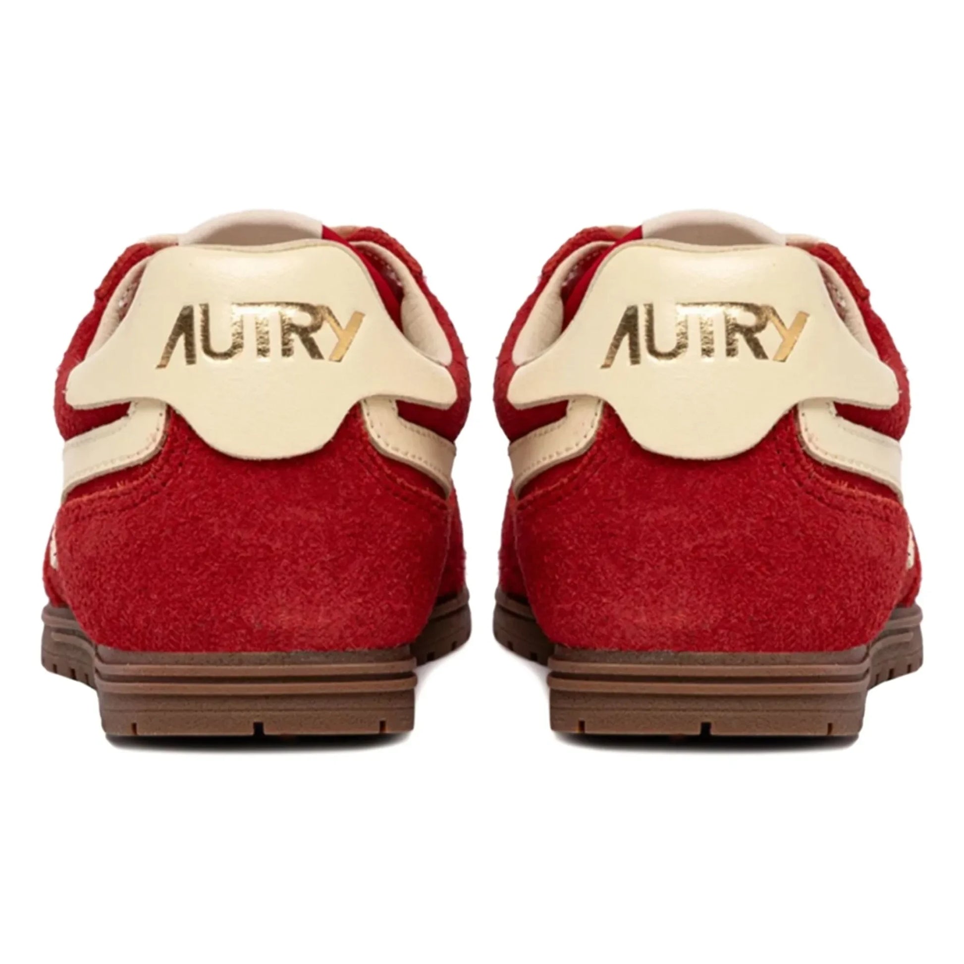 Autry - Windspin Low Two-tone Suede and Leather Basket | Red