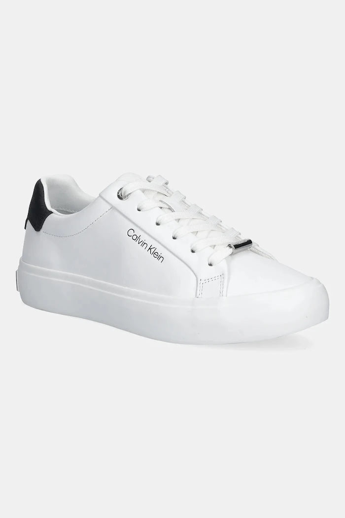 Кожени маратонки Calvin Klein VULC LACE UP LTH/MOIRE BT