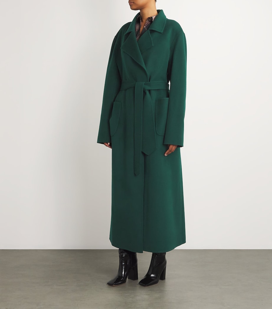 Wolk Morais Green Cashmere On Set Wrap Coat