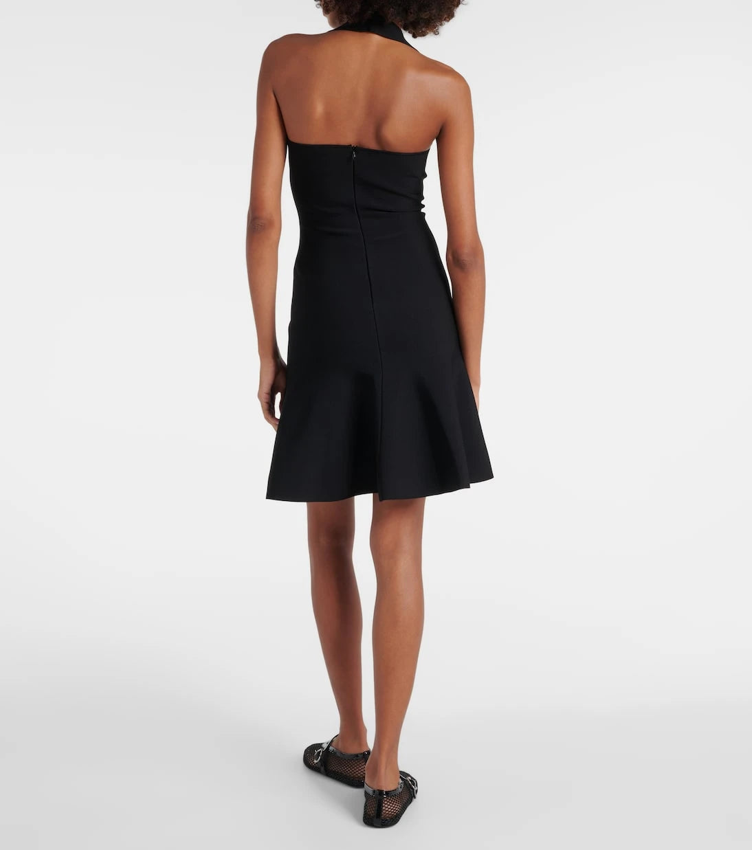 Alaïa - Ribbed-knit halterneck minidress