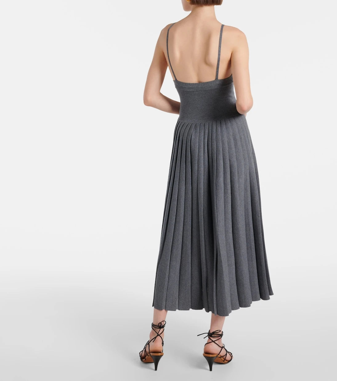 Khaite - Elio pleated wool midi dress