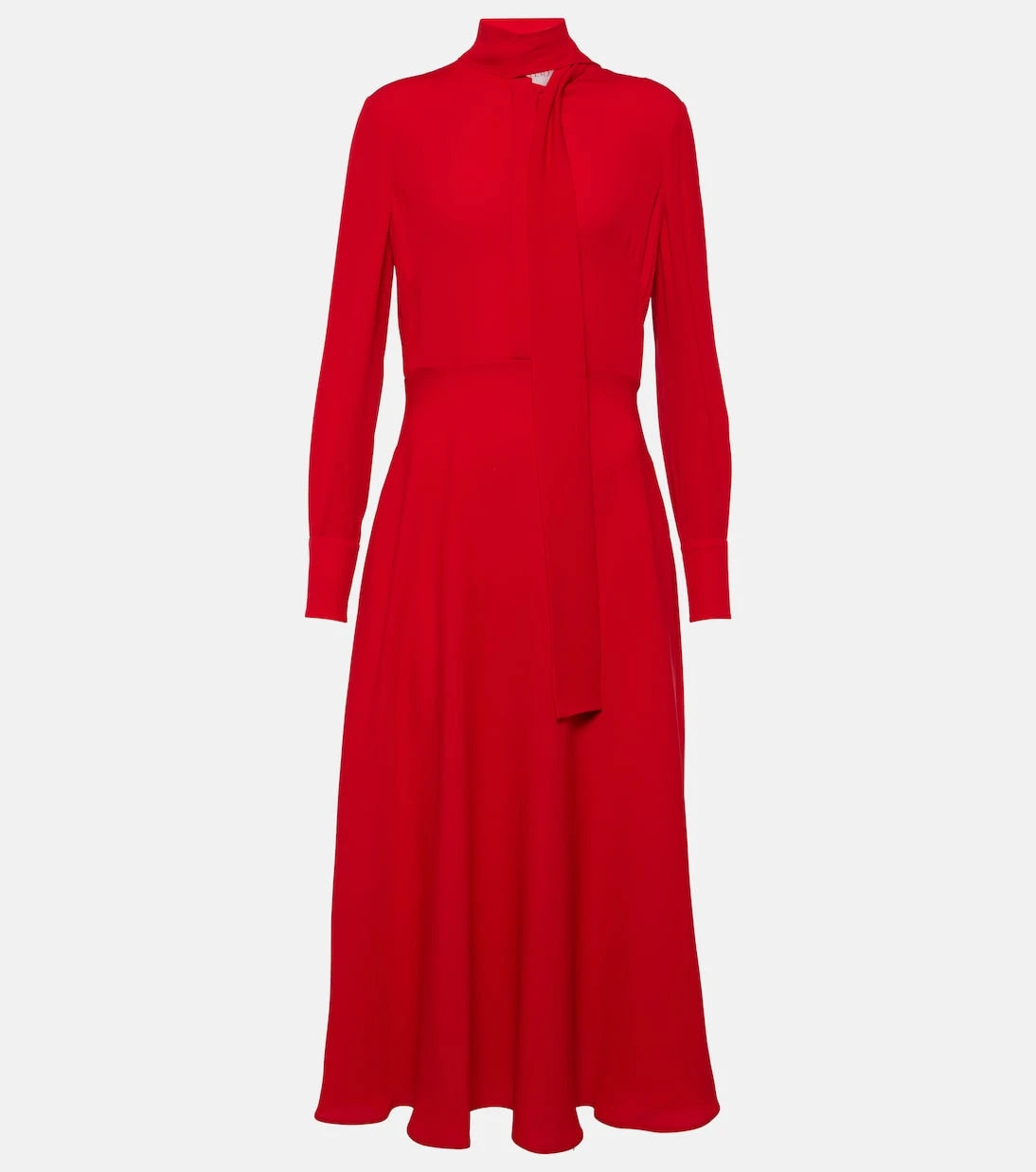 Valentino - Tie-neck silk midi dress