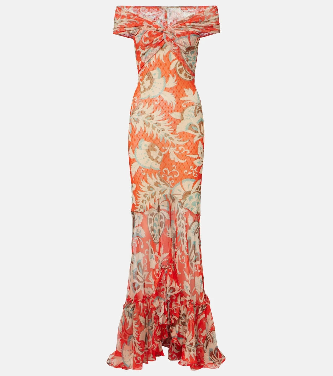 Etro - Printed off-shoulder gown