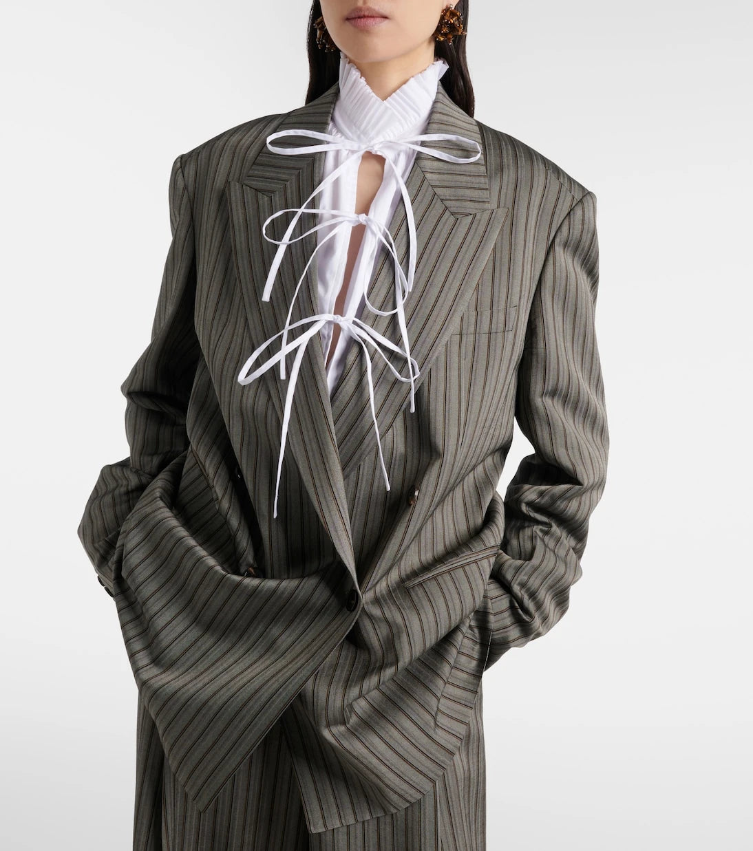 Dries Van Noten - Striped double-breasted oversized blazer