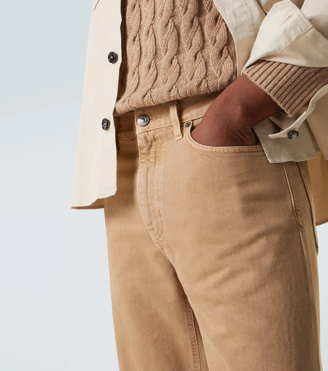 Zegna - بنطال روشيا قطني بقصة مستقيمة