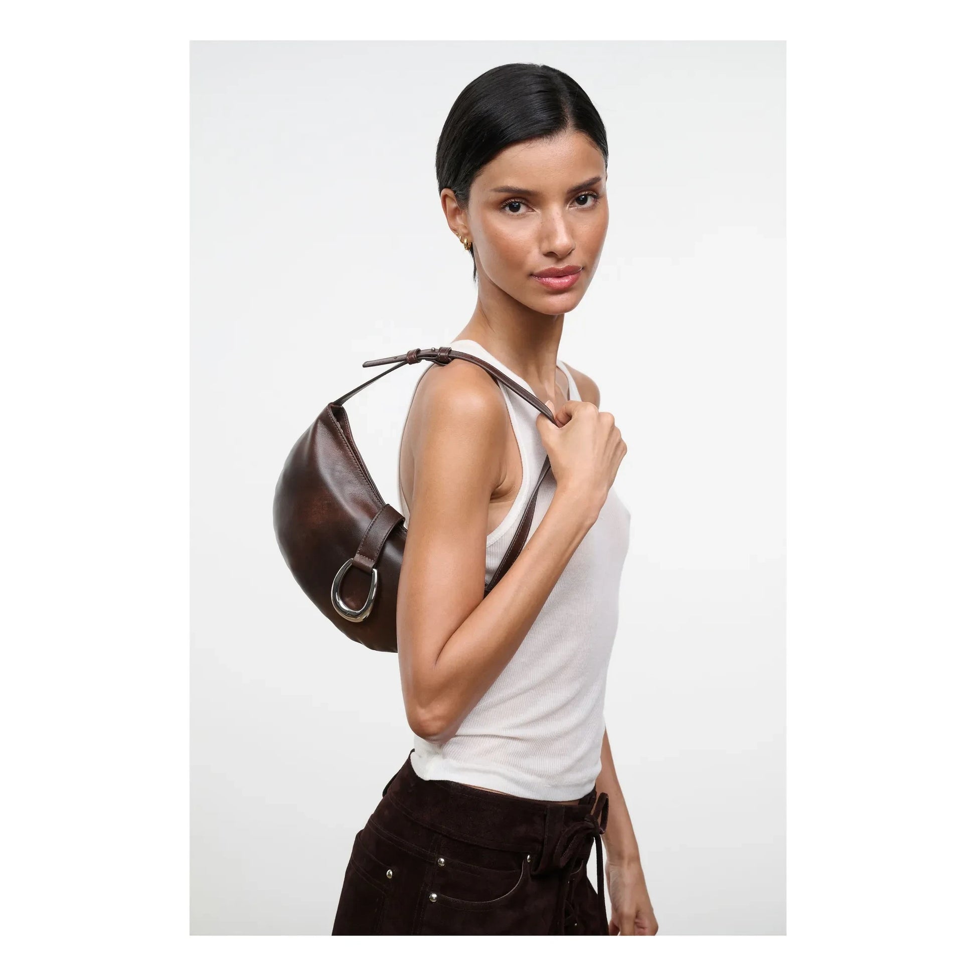 Staud - Harlow Crescent Leather bag | Coffee