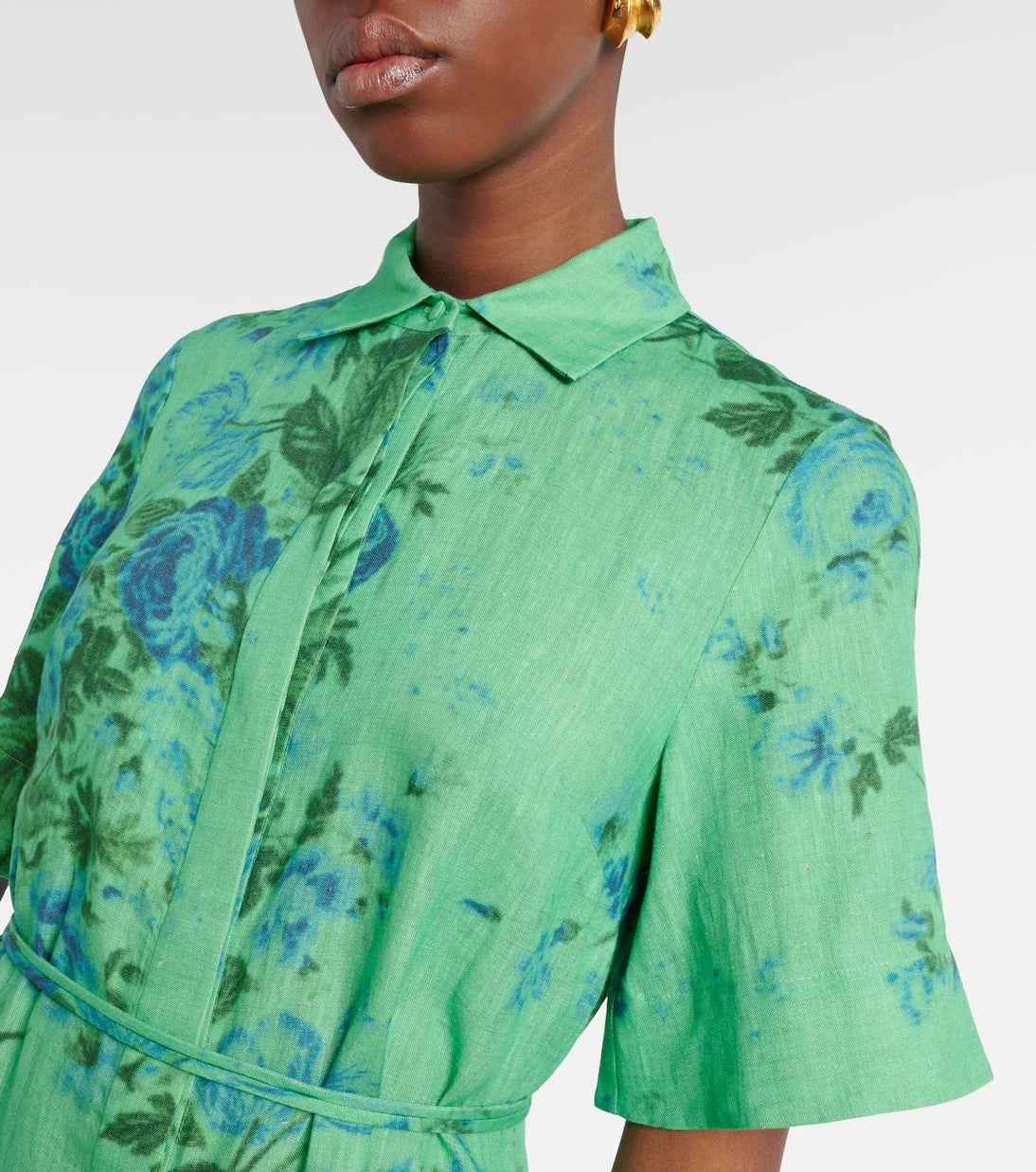 Erdem - Floral linen shirt dress
