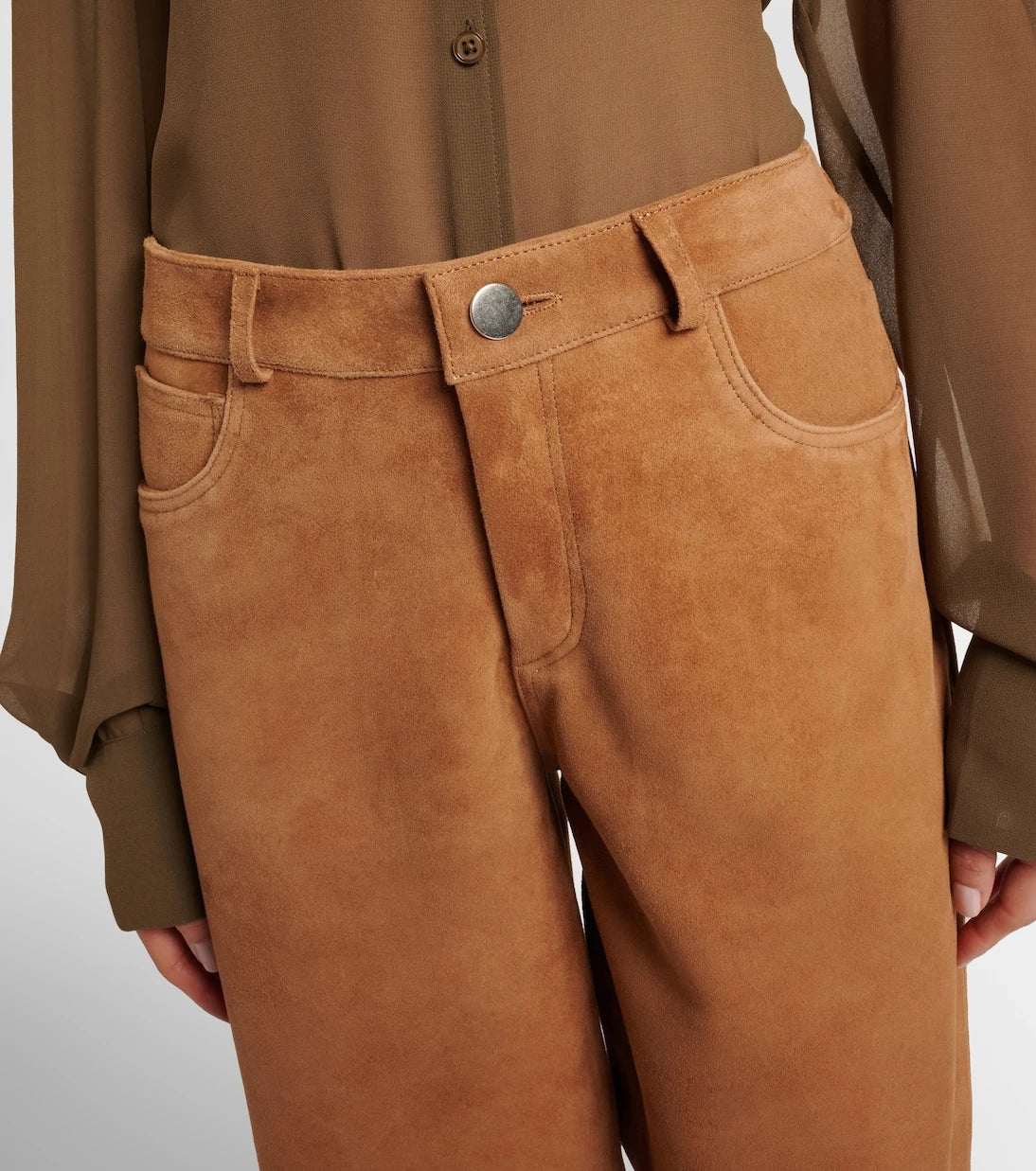 Nour Hammour - Milo suede wide-leg pants