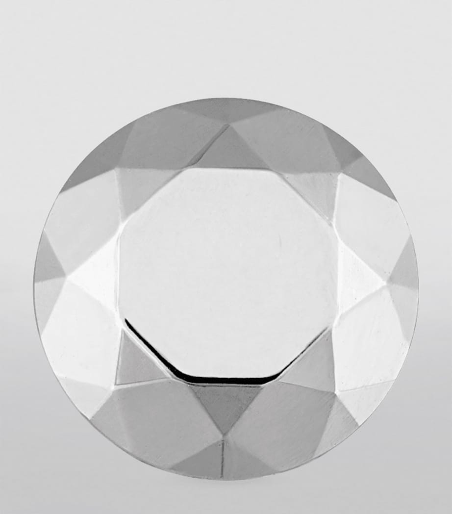 Faceted Round Threaded Stud Earring