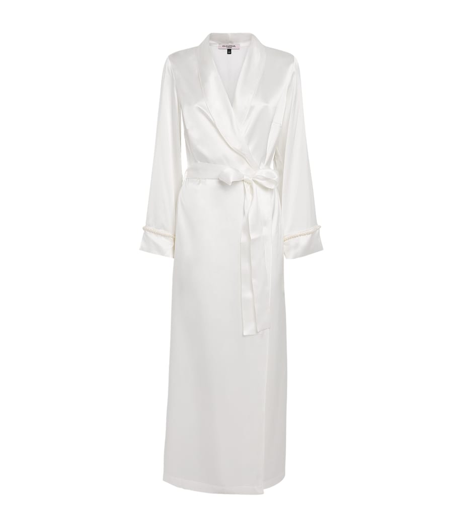 Gilda & Pearl Ivory Silk Girl Loves Pearl Long Robe