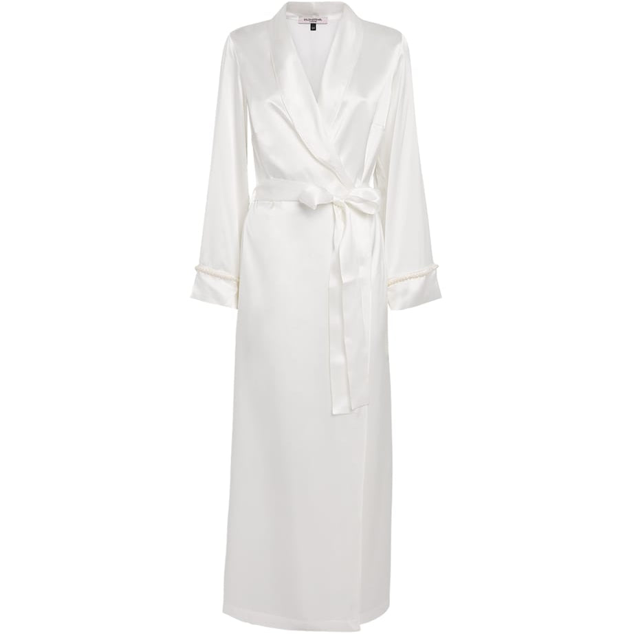 Gilda & Pearl Ivory Silk Girl Loves Pearl Long Robe