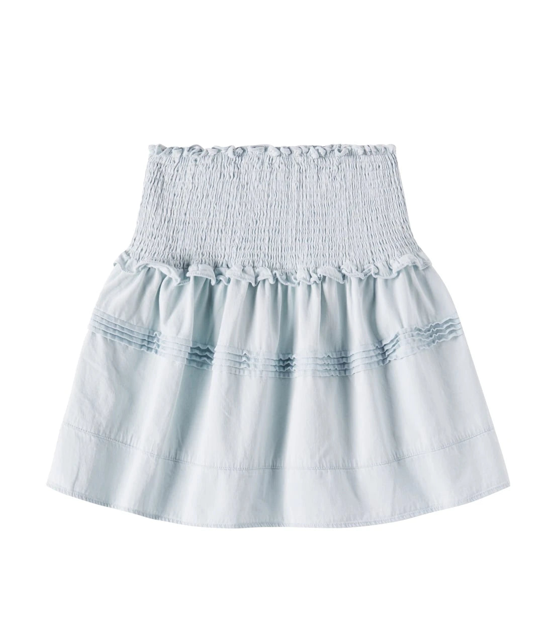 Petite Amalie - Shirred cotton chambray skirt