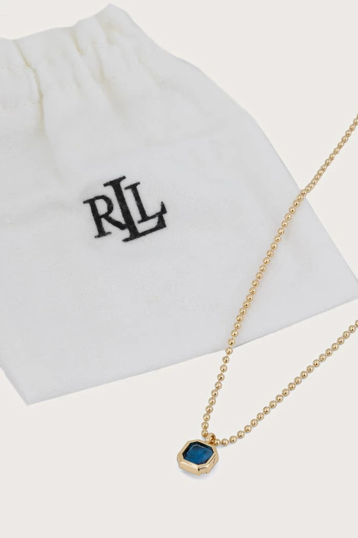 Lauren Ralph Lauren kadın pirinç ve cilalı cam taşlı kolye