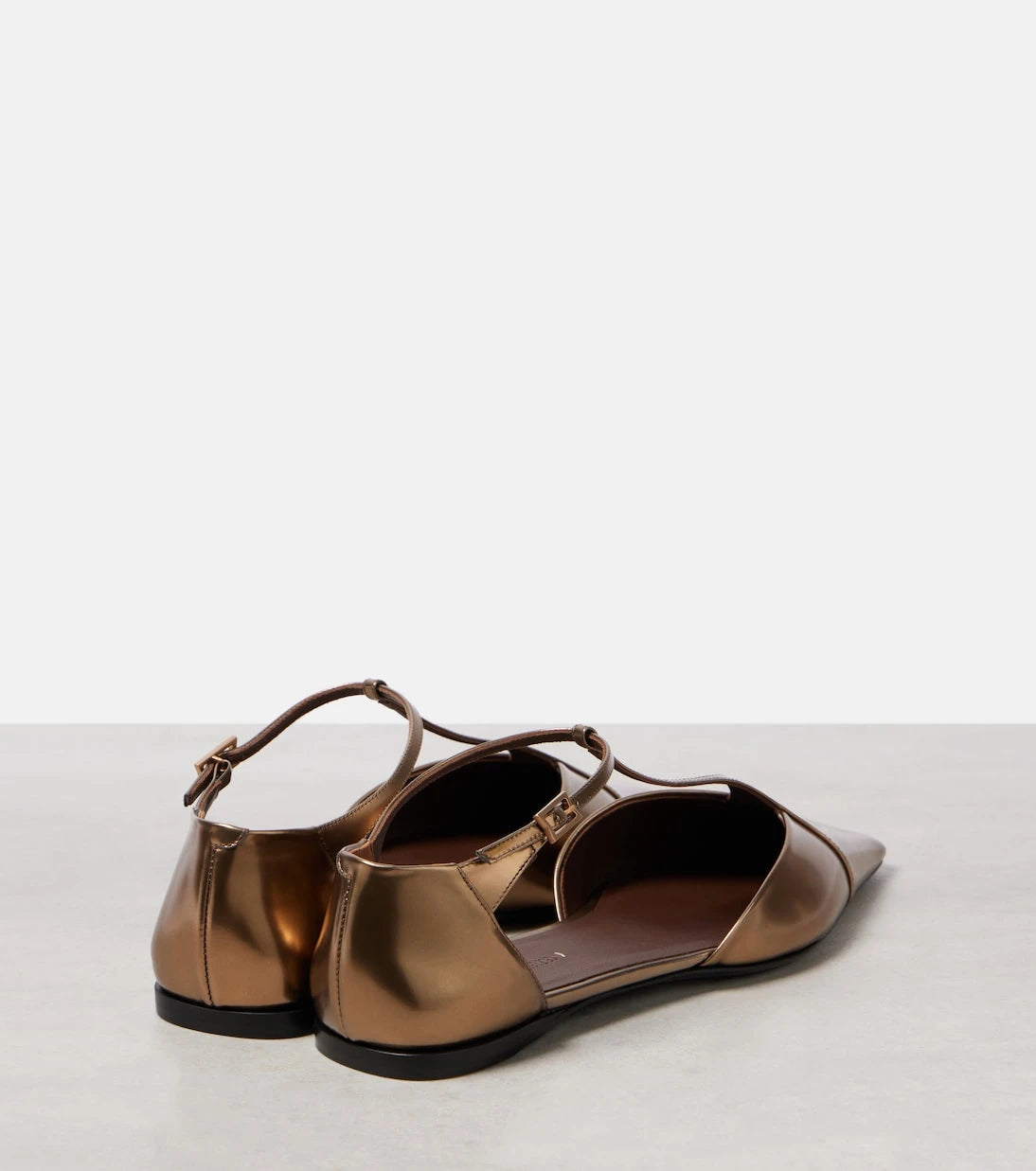 Max Mara - Metallic leather ballet flats