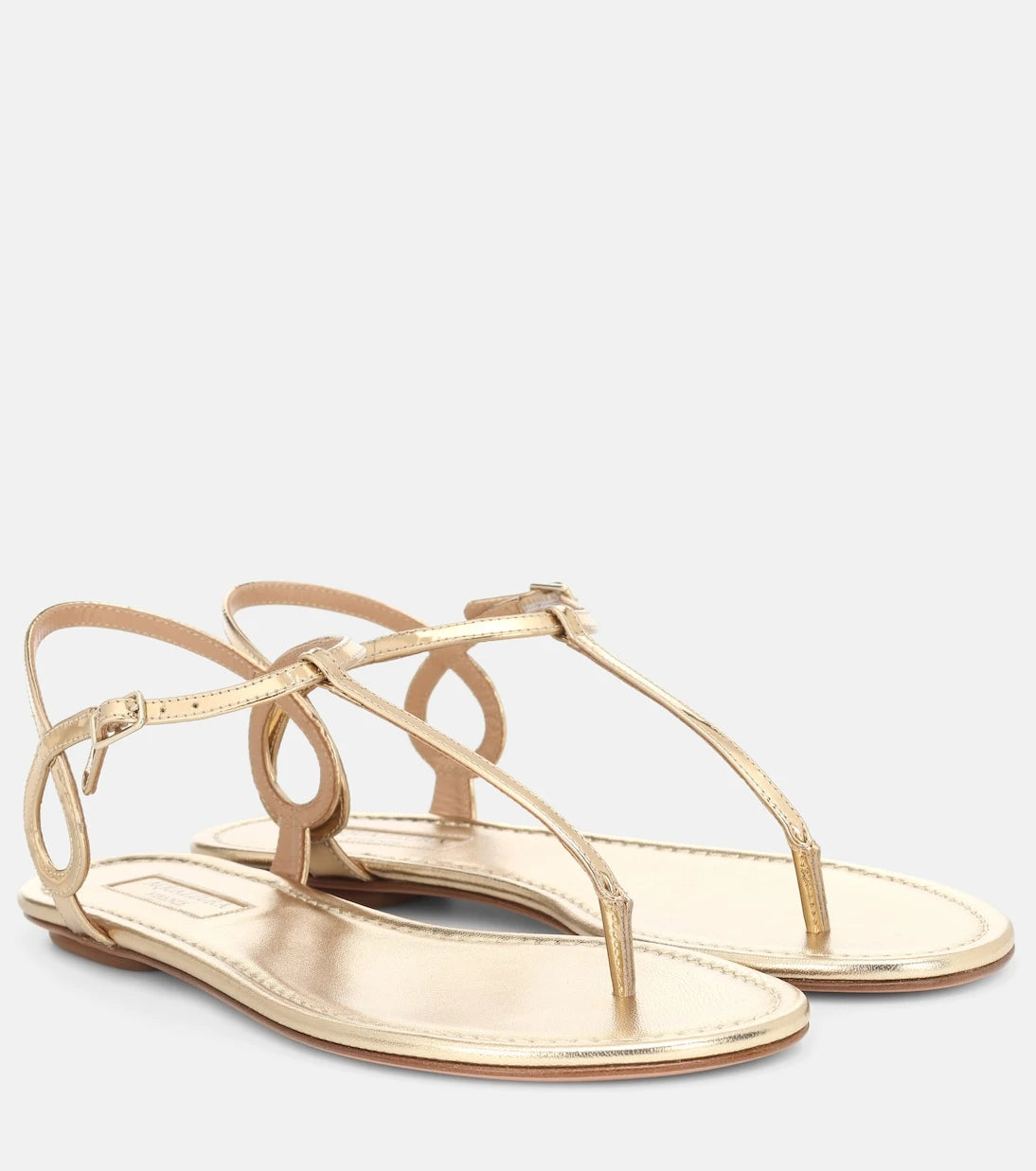 Aquazzura - صندل Almost Bare من الجلد الميتاليك