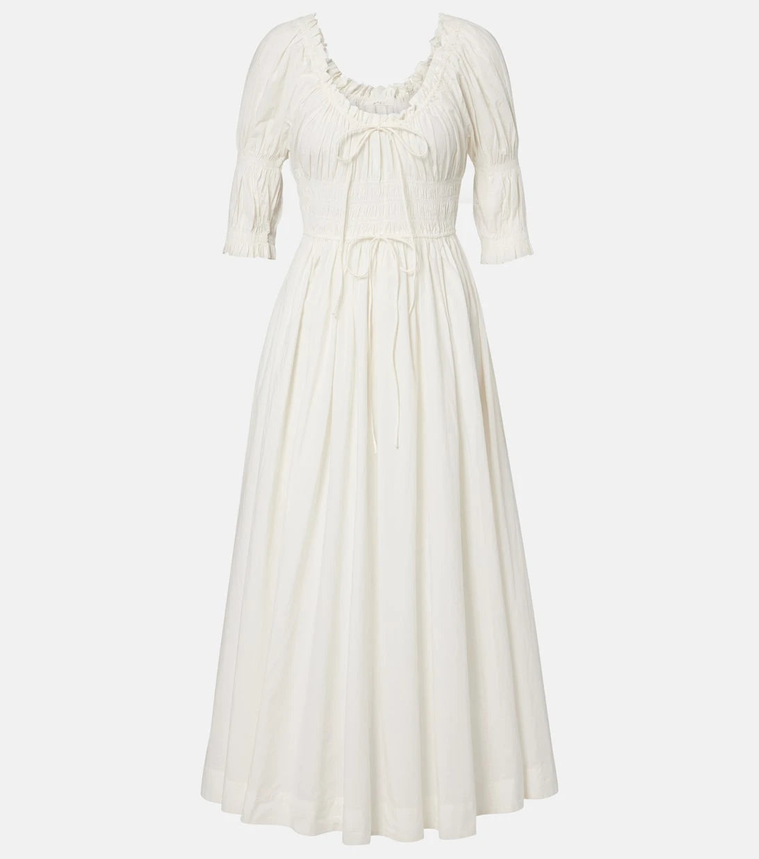 Dôen - Shirred cotton midi dress