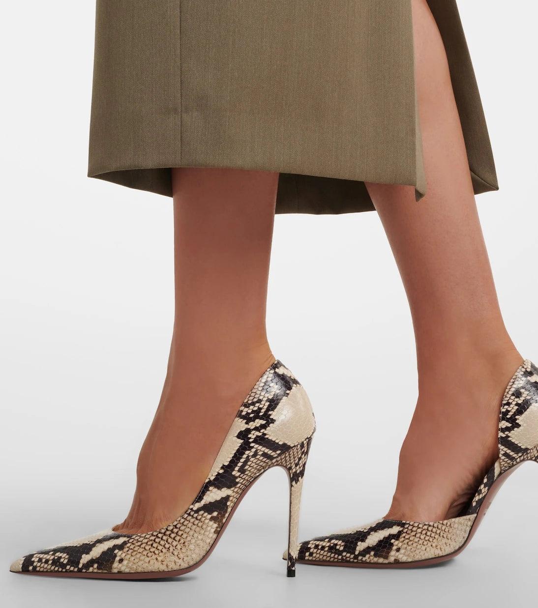 Paris Texas - Vera snake-effect leather pumps
