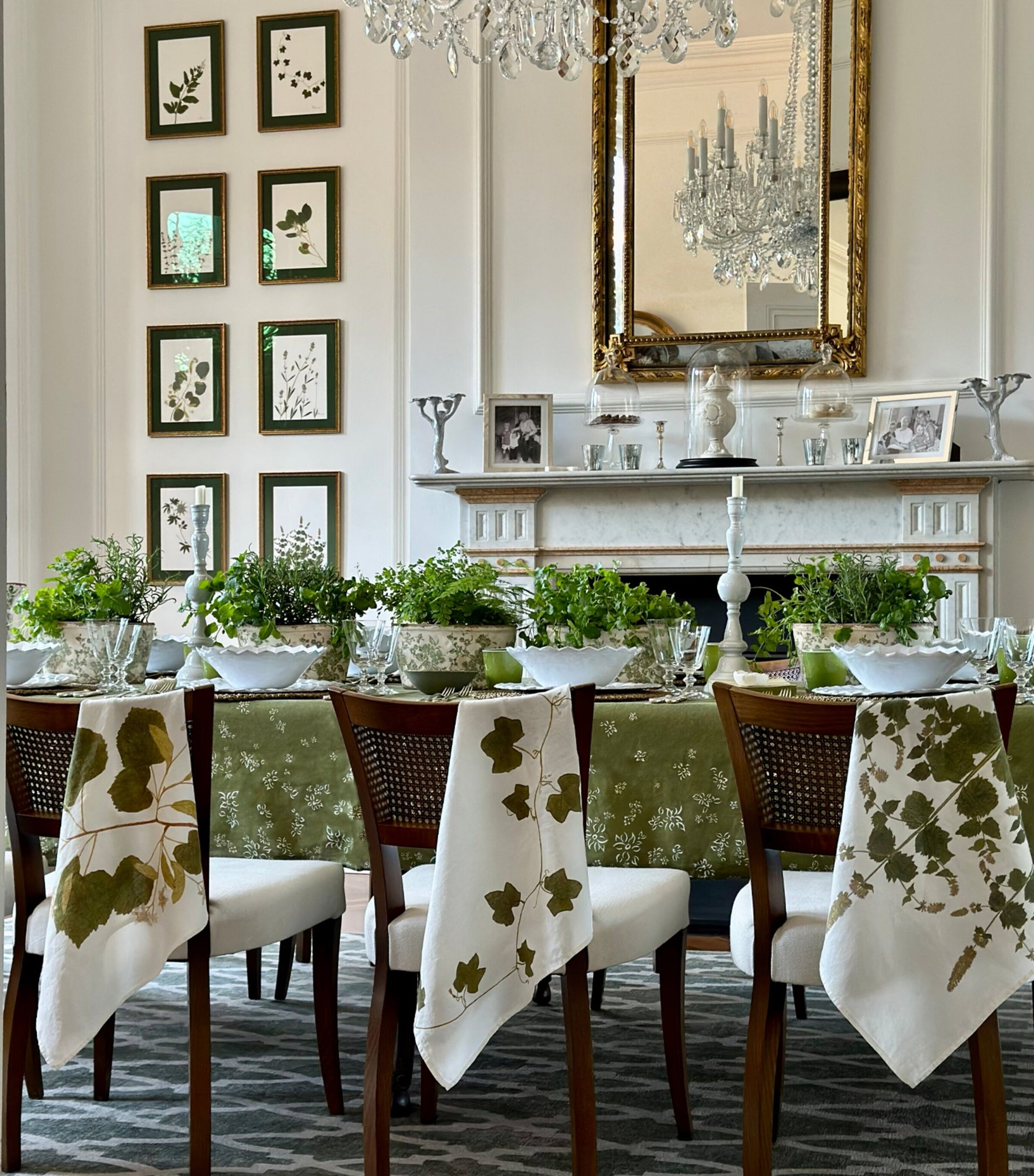 Summerill & Bishop Set of 6 Linen Tisane Herb Garden Napkins (50cm x 50cm)