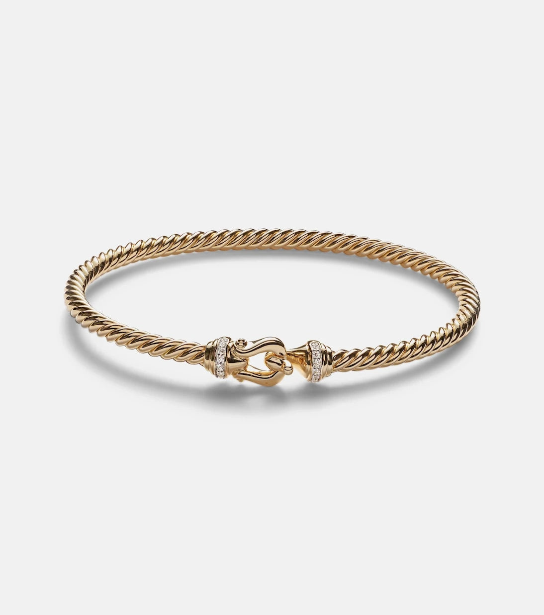 David Yurman - Buckle Cablespira® 18kt gold bangle with diamonds