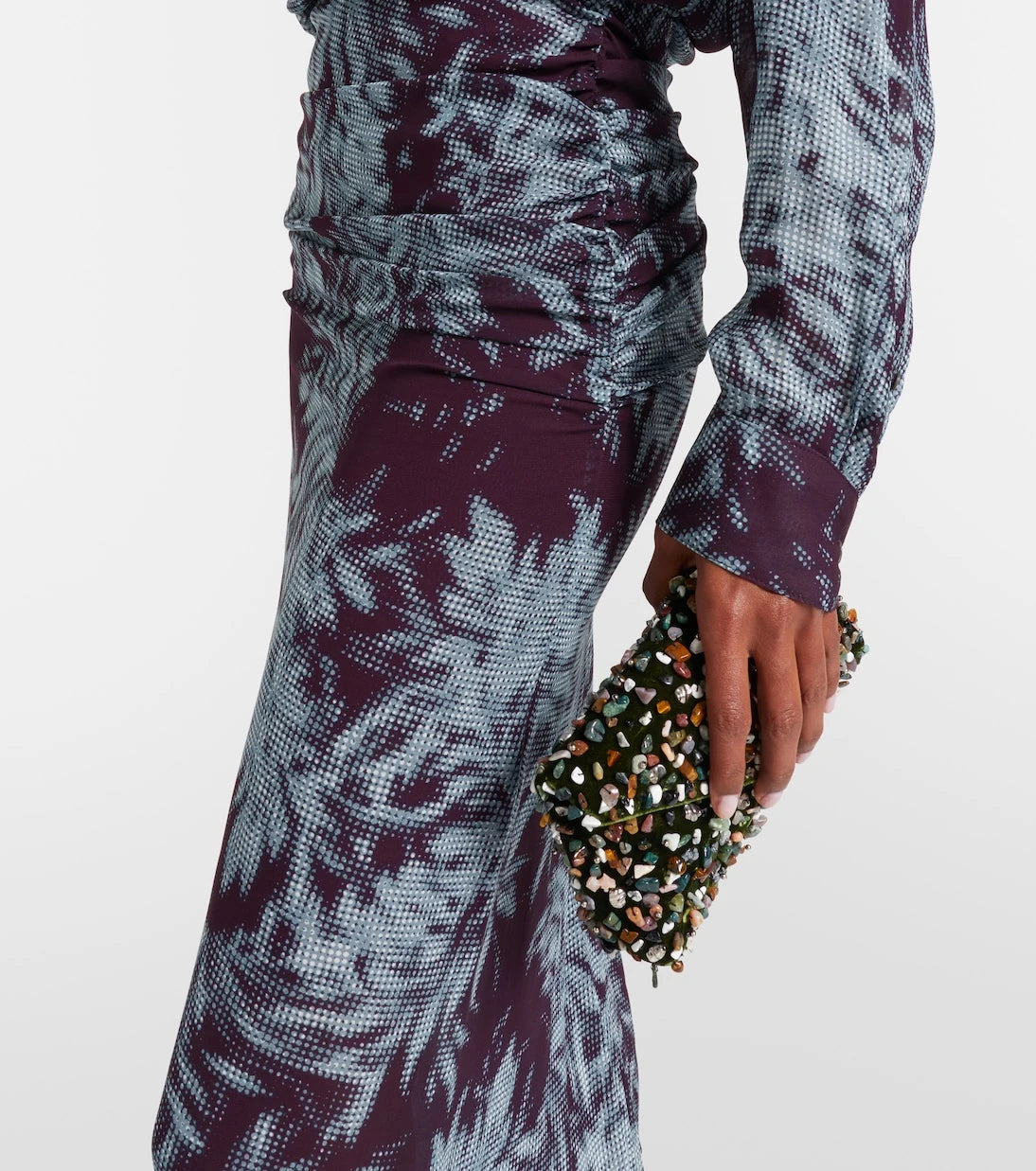 Dries Van Noten - Printed ruched midi skirt