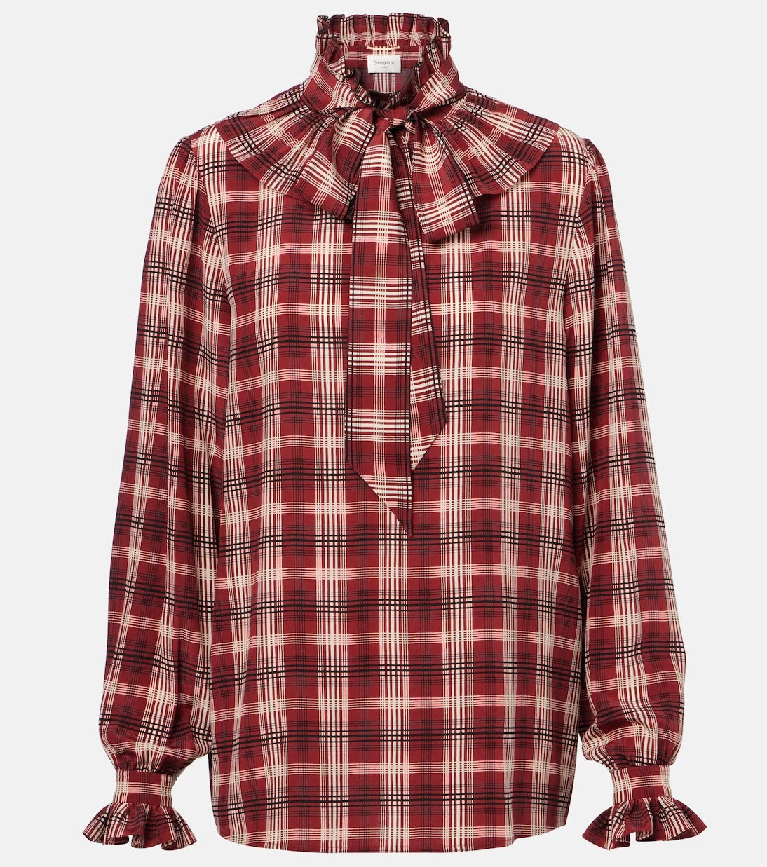 Saint Laurent - Checked silk blouse