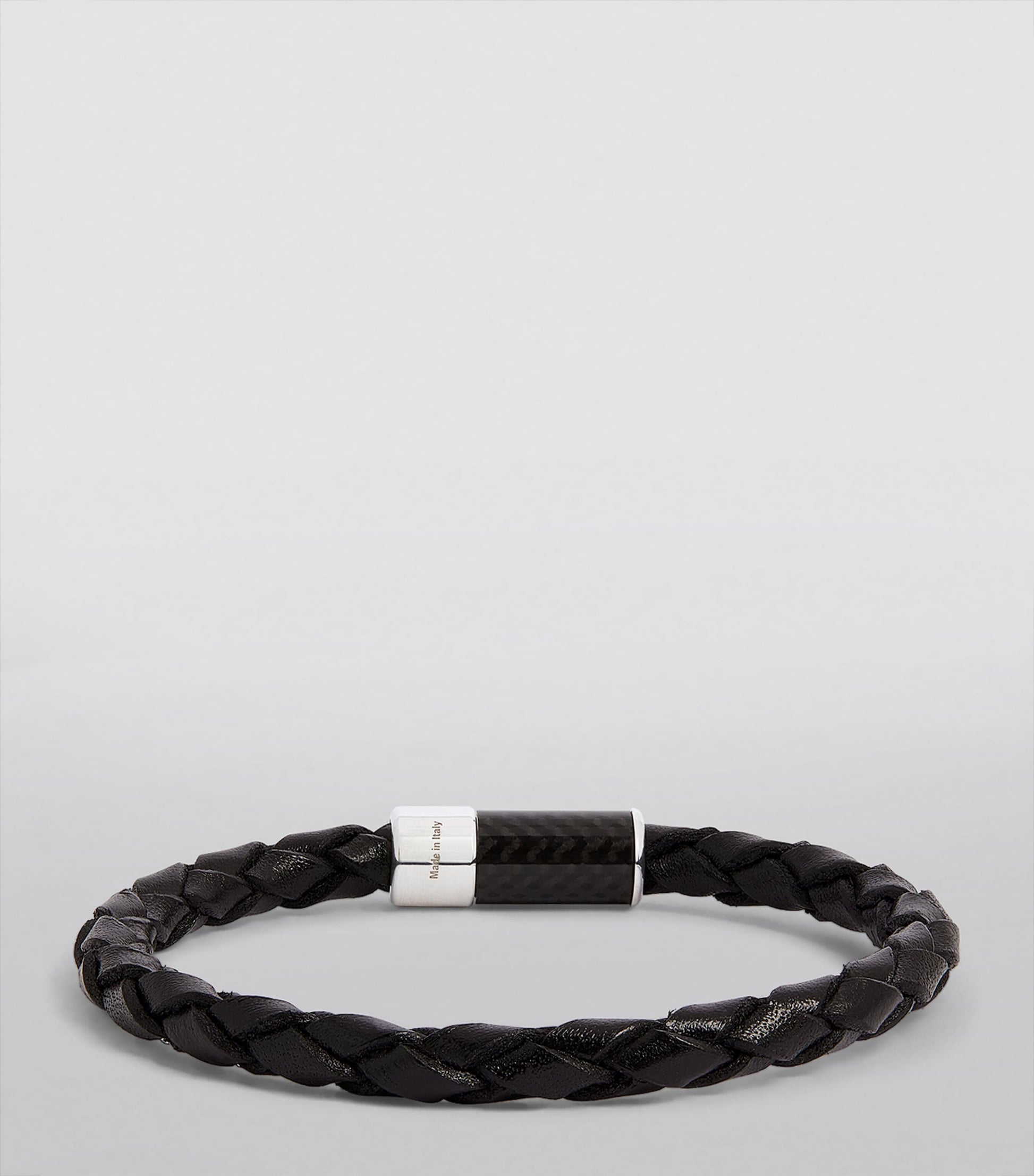 Leather Carbon Pop Braided Bracelet