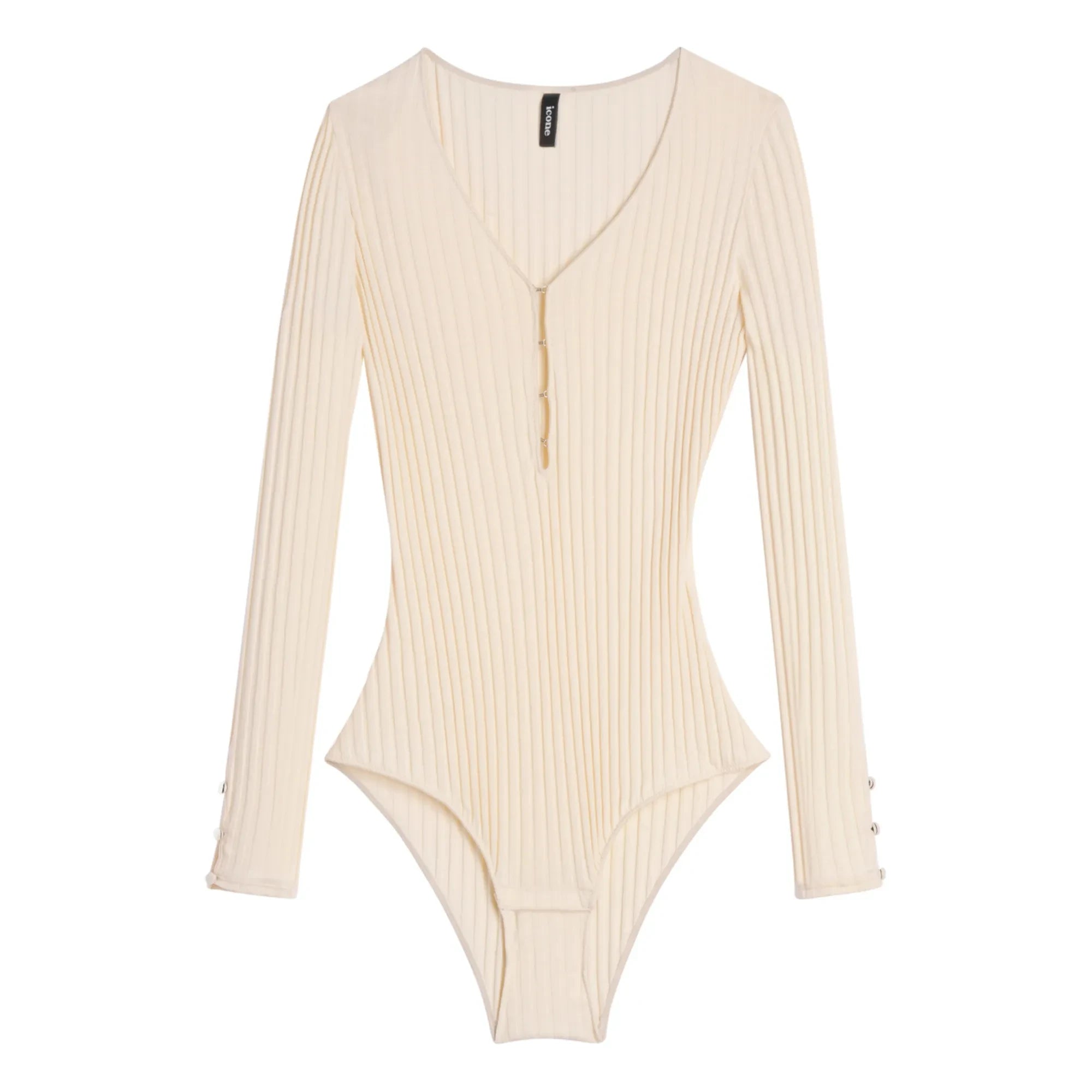 Icone - Claudia Organic Cotton Ribbed Bodysuit | Ecru