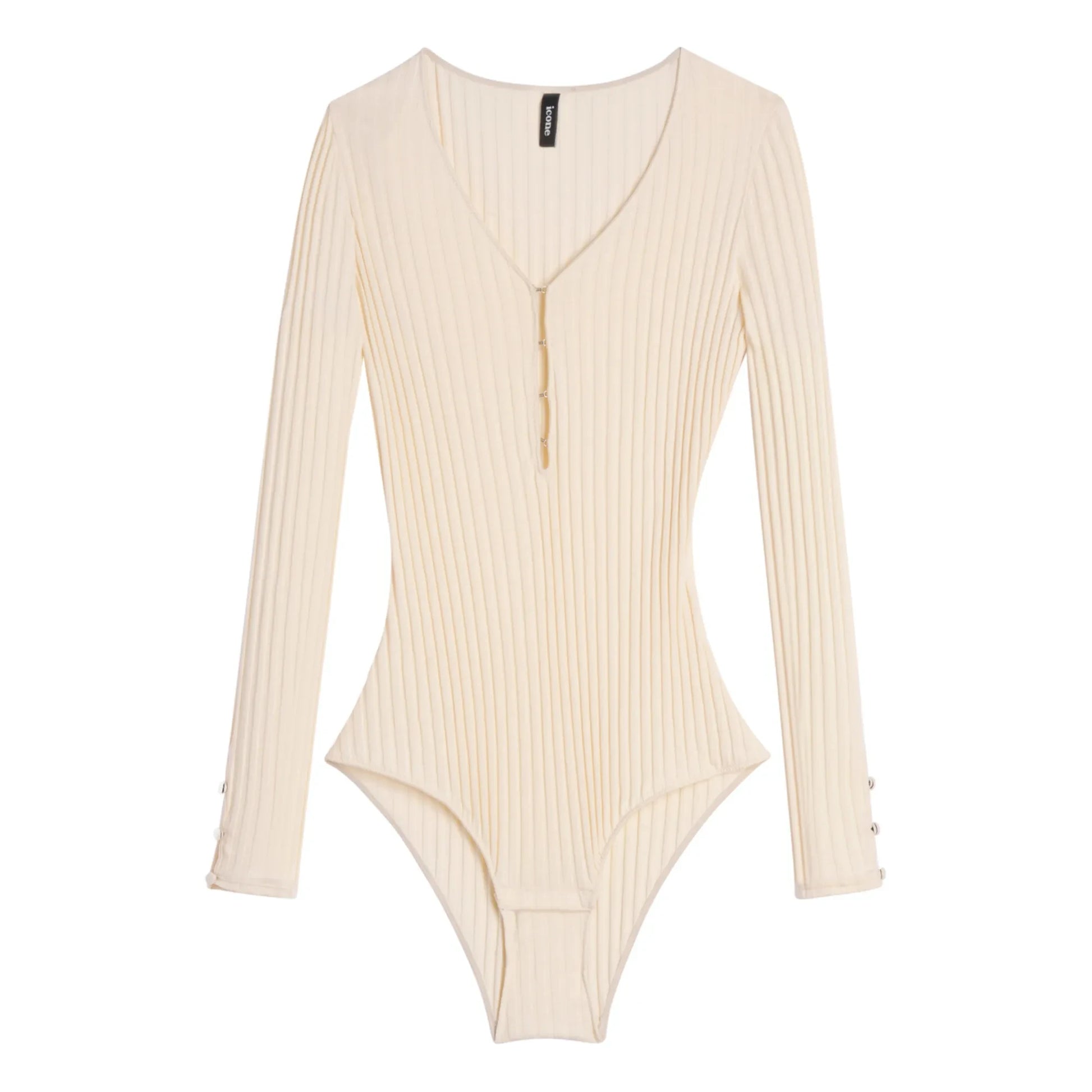 Icone - Claudia Organic Cotton Ribbed Bodysuit | Ecru
