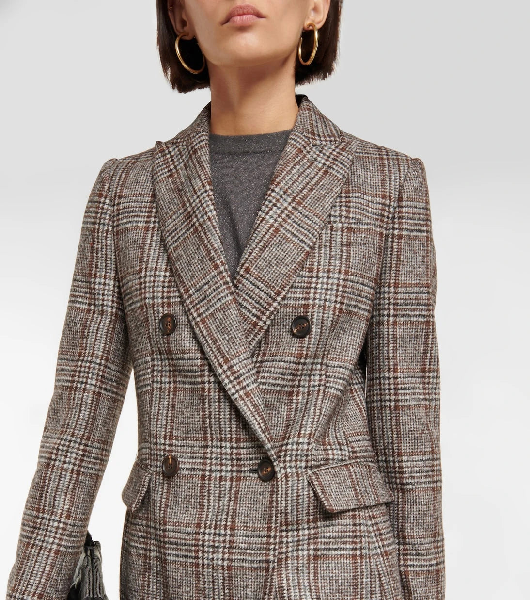 Brunello Cucinelli - Double-breasted wool-blend blazer