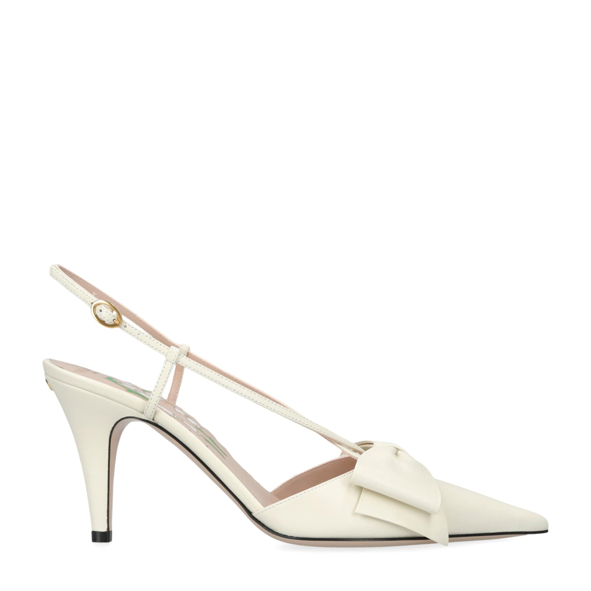 Valentino Garavani Beige Leather Bow-Detail Bowow Pumps 85