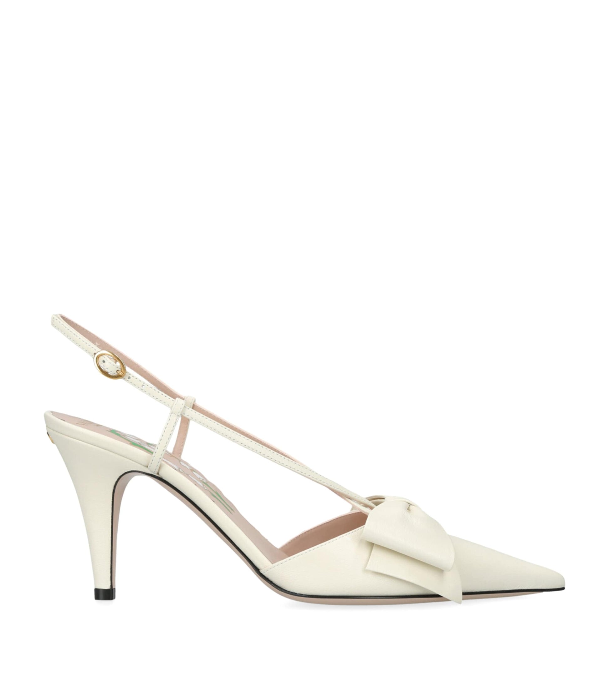 Valentino Garavani Beige Leather Bow-Detail Bowow Pumps 85