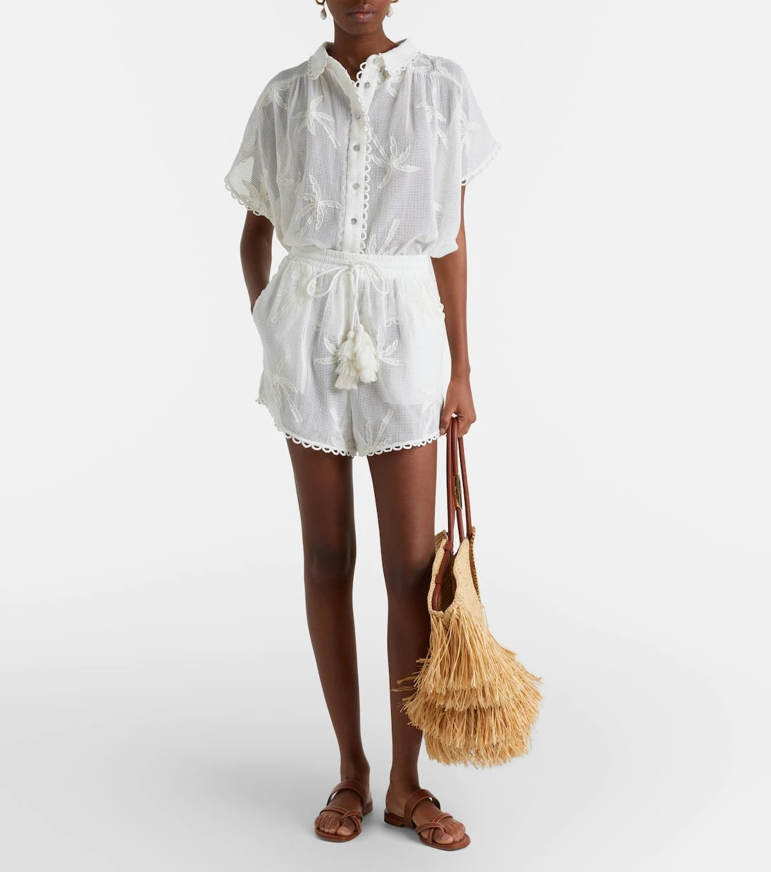 Farm Rio - Embroidered cotton shorts