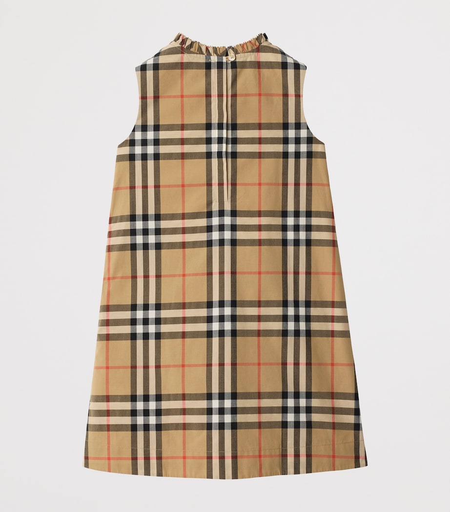 Burberry Kids Beige Cotton Check Dress (3-12 Years)