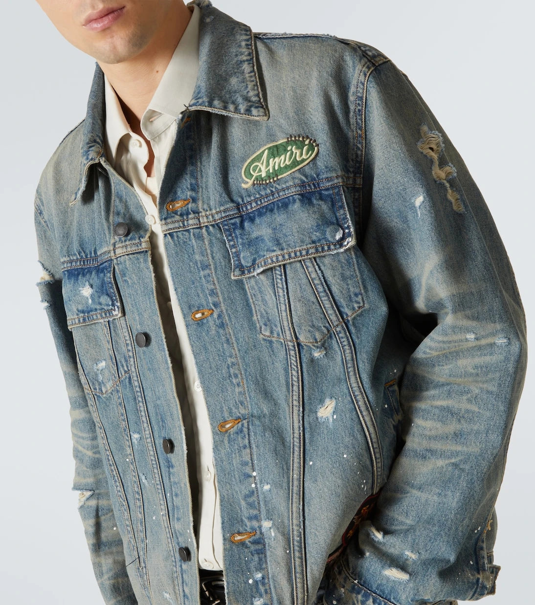 Amiri - Vintage Pegasus distressed denim jacket